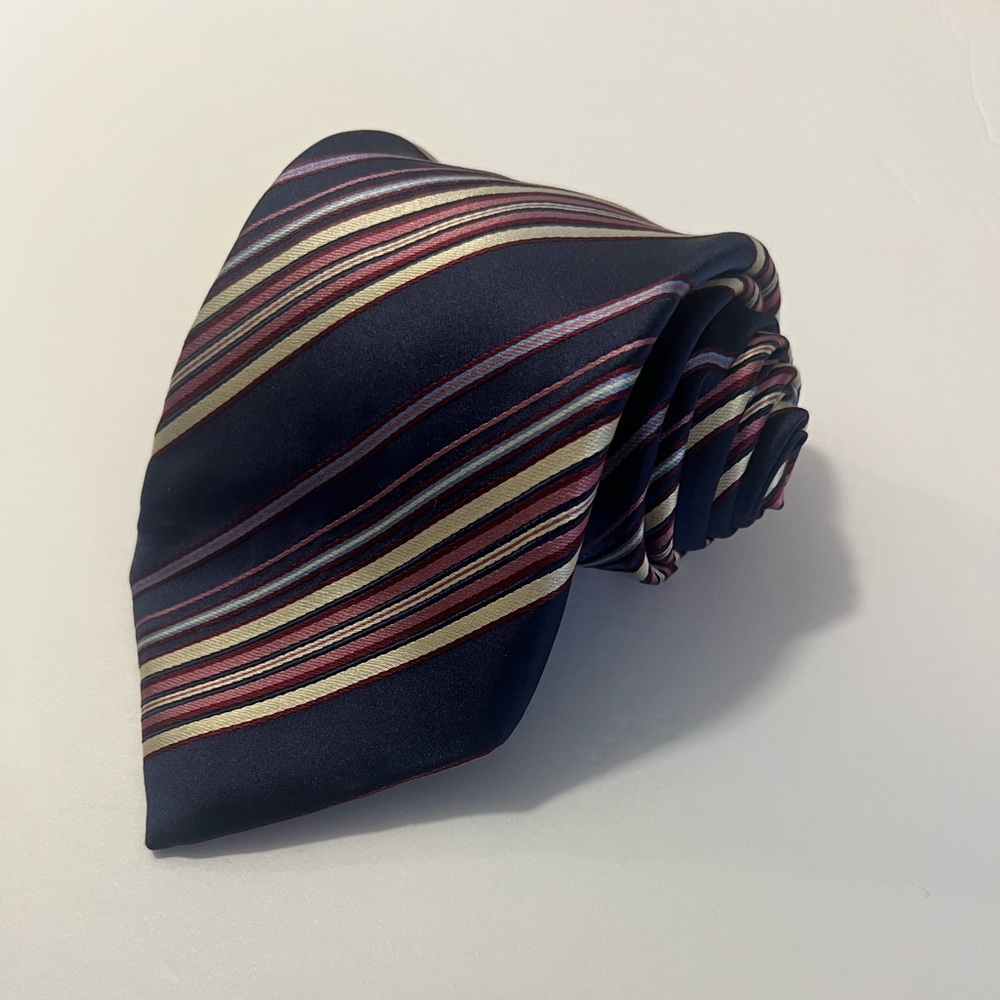 Canali, Purple, Striped, 100% Silk, Made in Italy, Men’s Neck Tie